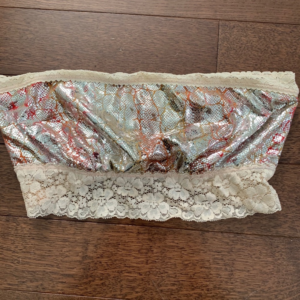 FREE PEOPLE sparkle snakeskin lace bralette